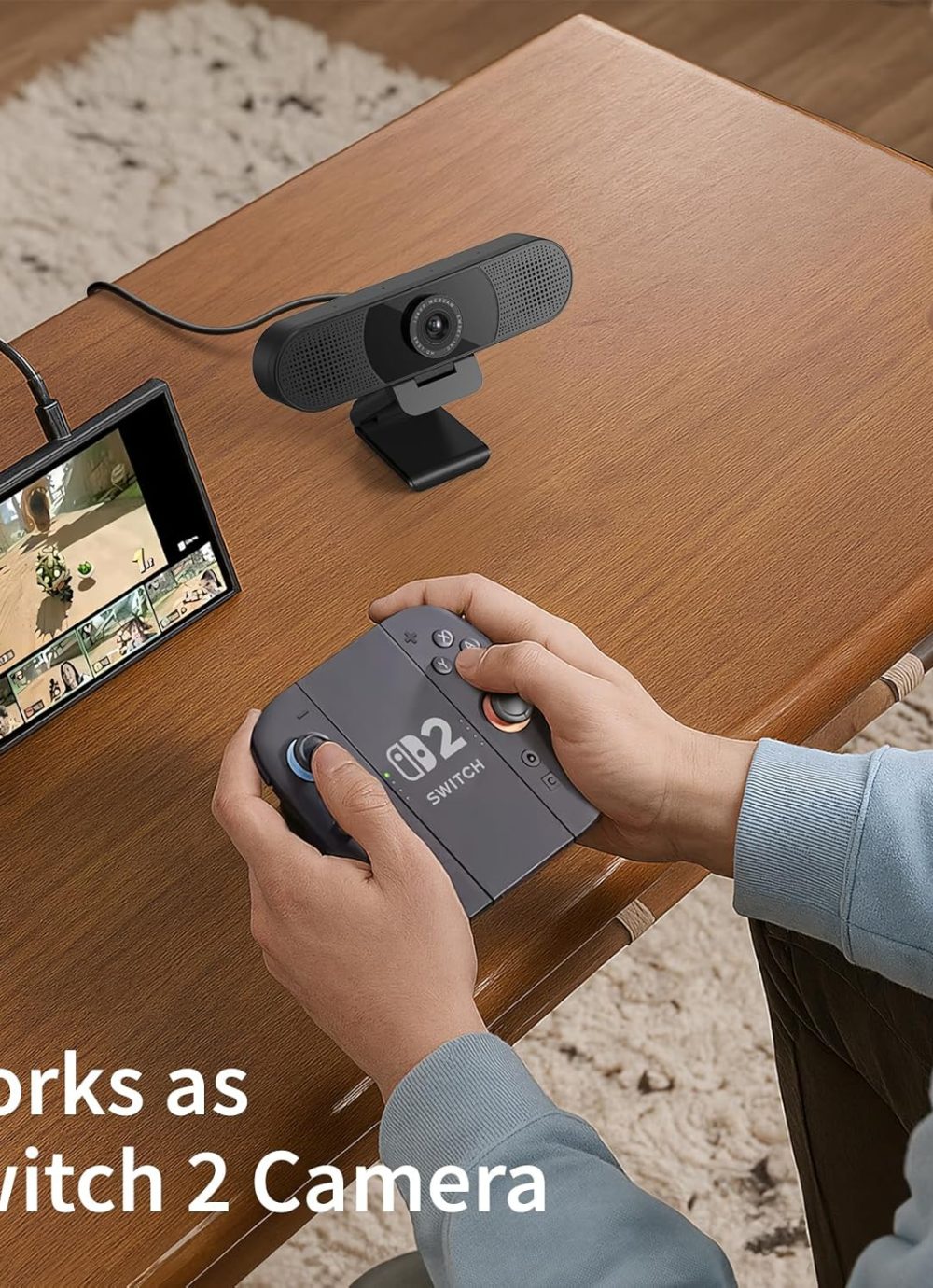 EMEET 1080P Webcam with Microphone, C960 Web Cam, 2 Mics, 90° FOV, USB Type-A & A-to-C Adapter, Plug&Play Computer Camera for Online Calling, Zoom/Teams/Facetime, Switch 2 Camera Support, 2025 Version - Image 6
