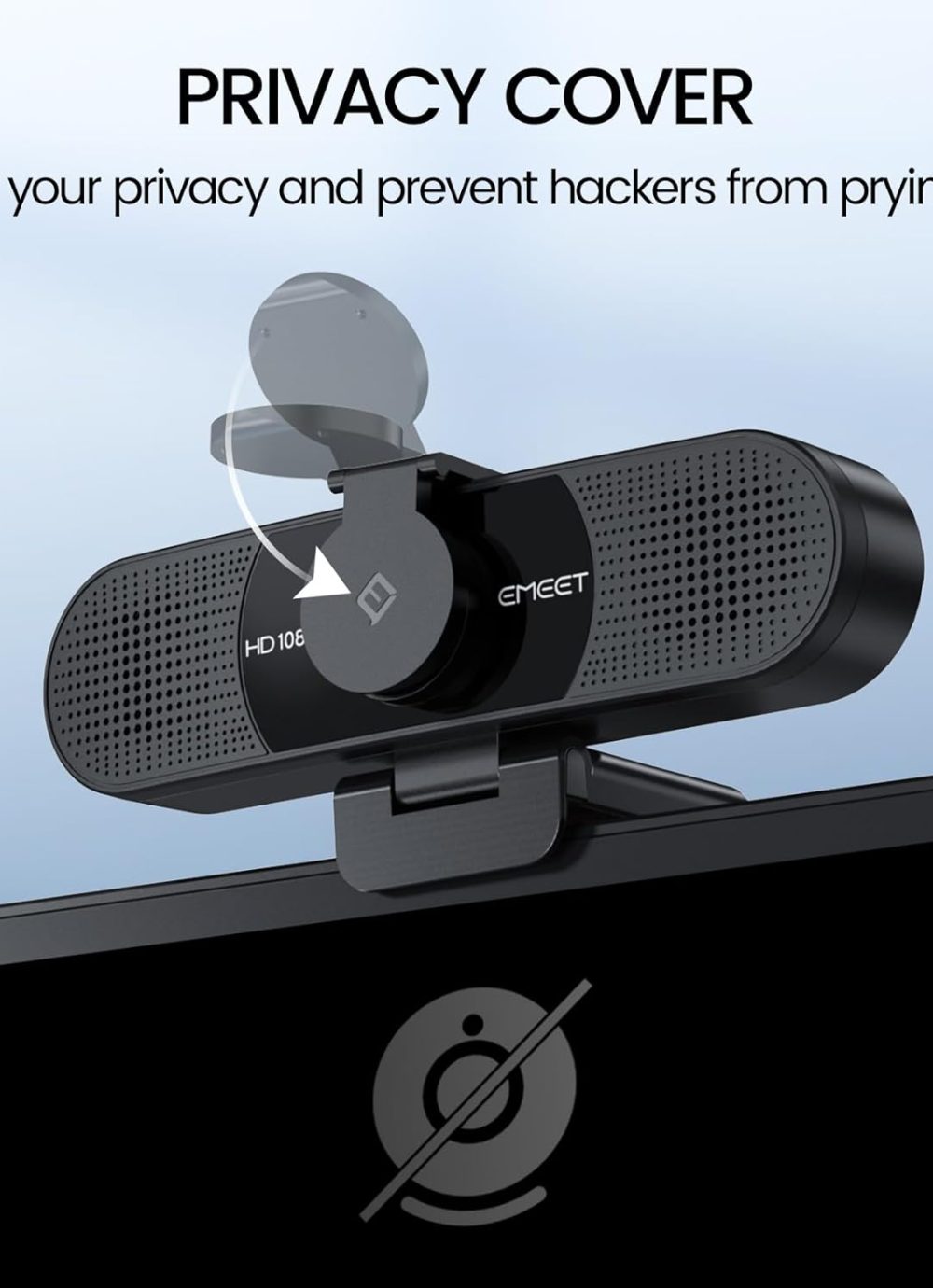 EMEET 1080P Webcam with Microphone, C960 Web Cam, 2 Mics, 90° FOV, USB Type-A & A-to-C Adapter, Plug&Play Computer Camera for Online Calling, Zoom/Teams/Facetime, Switch 2 Camera Support, 2025 Version - Image 7