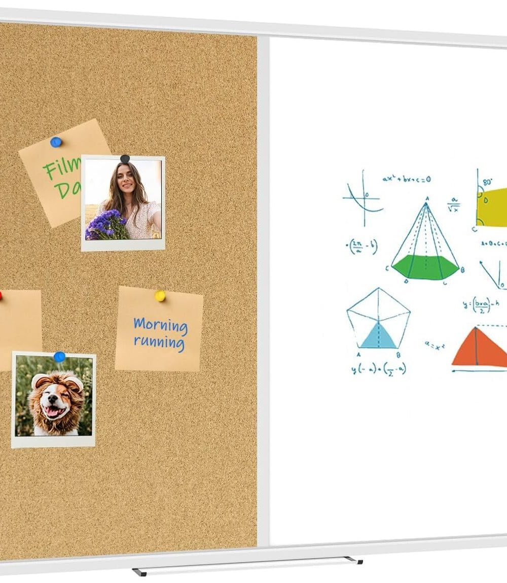 XBoard Magnetic whiteboard 36 x 24 - Combo Whiteboard Dry Erase Board Cork Board 36 x 24