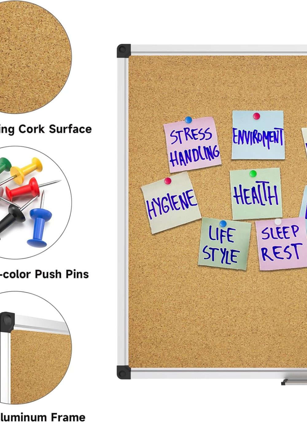 XBoard Magnetic whiteboard 36 x 24 - Combo Whiteboard Dry Erase Board Cork Board 36 x 24 - Image 2